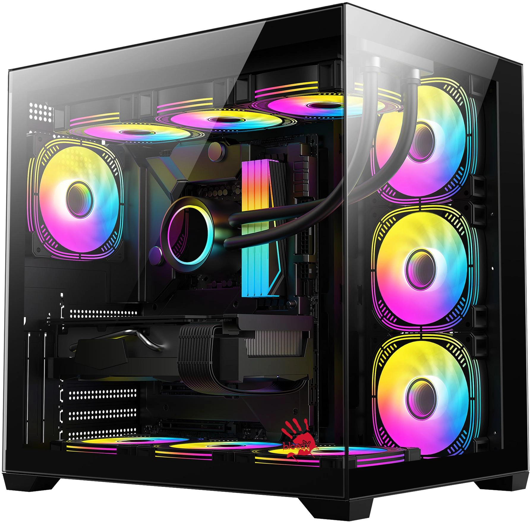 Корпус Bloody CC-122 черный без БП ATX 10x120mm 1xUSB2.0 1xUSB3.0 audio Корпус Bloody CC-122 черный без БП ATX 10x120mm 1xUSB2.0 1xUSB3.0 audio