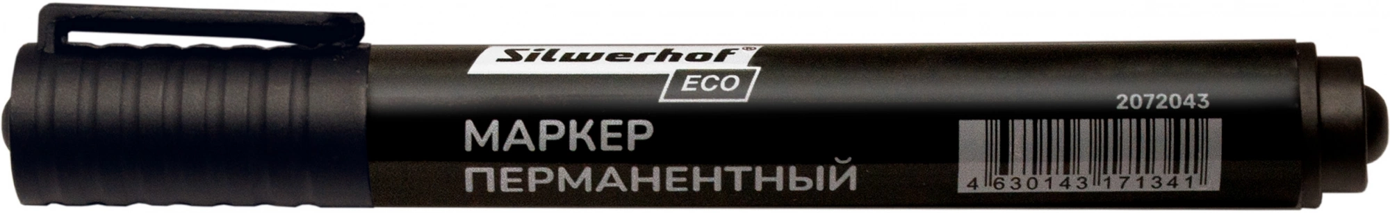 Маркер перманентный Silwerhof ECO пулевидный пиш. наконечник 1-3мм черный