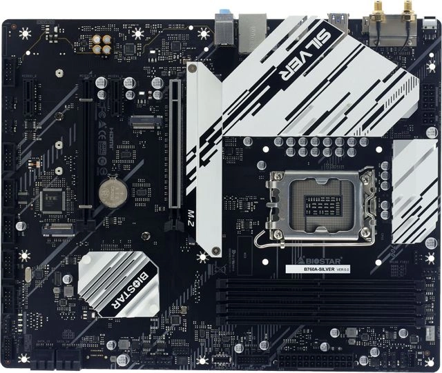 Материнская плата Biostar B760A-Silver Soc-1700 Intel B760 4xDDR5 ATX AC`97 8ch(7.1) 2.5Gg RAID+VGA+HDMI+DP Материнская плата Biostar B760A-Silver Soc-1700 Intel B760 4xDDR5 ATX AC`97 8ch(7.1) 2.5Gg RAID+VGA+HDMI+DP
