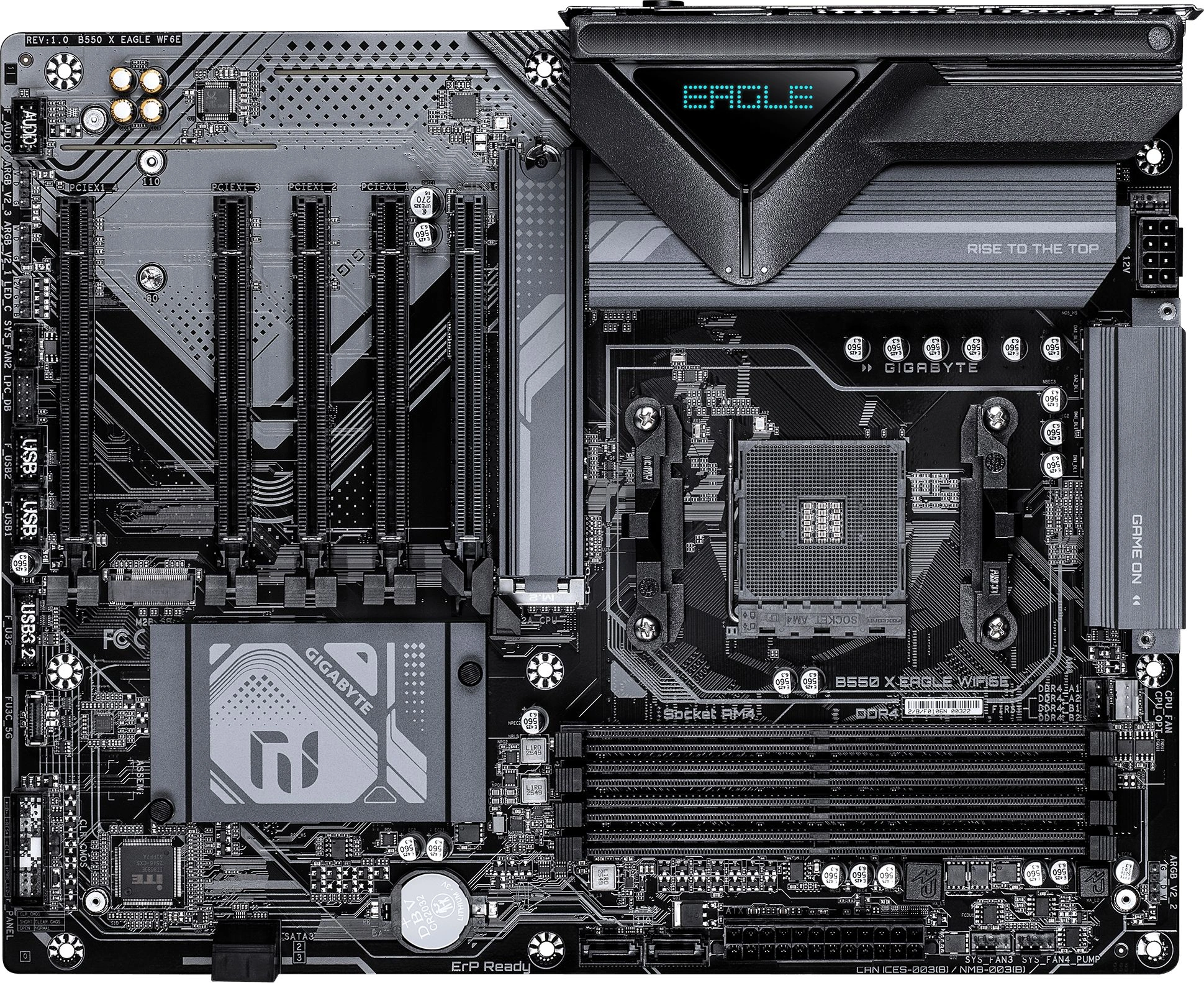 Материнская плата Gigabyte B550 X EAGLE WF6E Soc-AM4 AMD B550 4xDDR4 ATX AC`97 8ch(7.1) 2.5Gg RAID+HDMI Материнская плата Gigabyte B550 X EAGLE WF6E Soc-AM4 AMD B550 4xDDR4 ATX AC`97 8ch(7.1) 2.5Gg RAID+HDMI