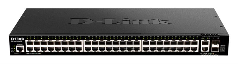 Коммутатор D-Link DGS-1520-52/A1A, PROJ Managed L3 Stackable Switch 48x1000Base-T, 2x10GBase-T, 2x10GBase-T, 2x10GBase-X SFP+, CLI, 1000Base-T Management, RJ45 Console