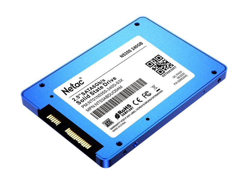 Ssd накопитель Netac SSD N535S 240GB 2.5 SATAIII 3D NAND, 7mm, R/W up to 540/490MB/s, TBW 140TB, 5y wty