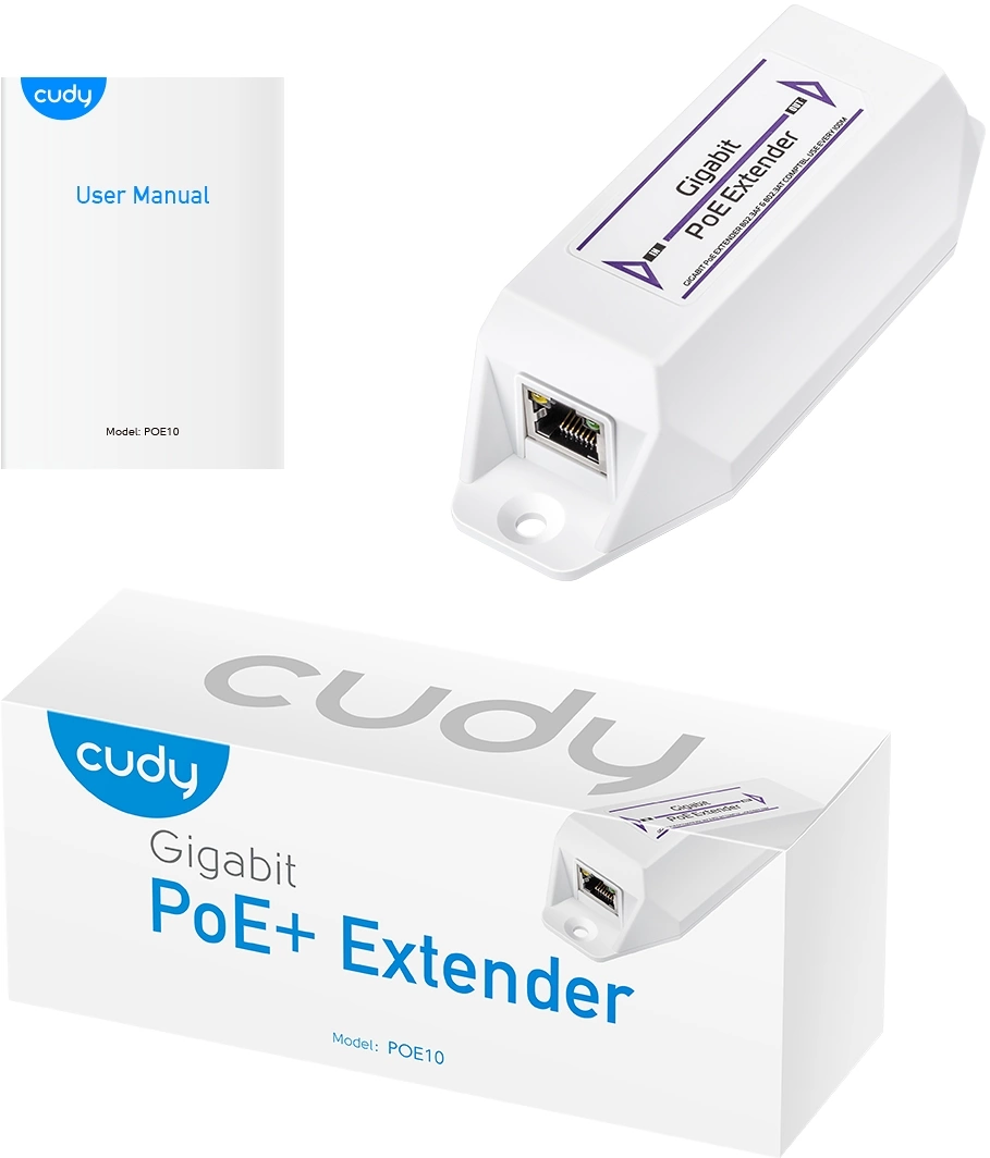 PoE-адаптер CUDY Gigabit PoE+ Extender 10/100/1000Mbps PoE+ Extender, IEEE802.3af/at