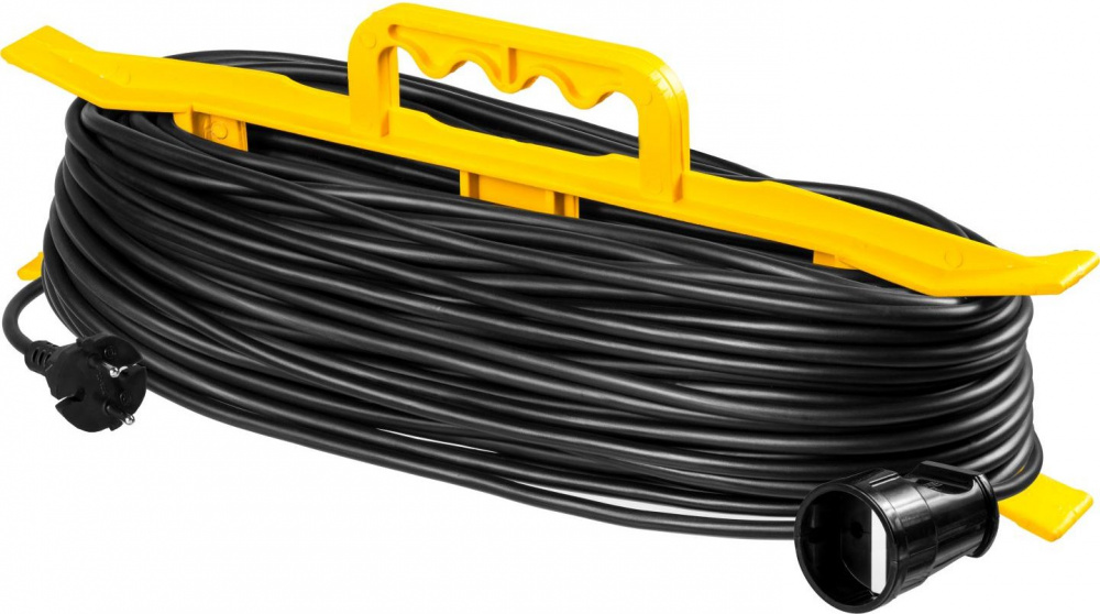 Удлинитель силовой Stayer 55018-50_z01 2x0.75кв.мм 1розет. 50м ПВС 10A пласт.рамка черный Удлинитель силовой Stayer 55018-50_z01 2x0.75кв.мм 1розет. 50м ПВС 10A пласт.рамка черный