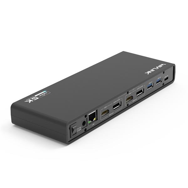 Док-станция Docking Station WAVLINK USB-C&USB3.0 Ultra 5K(Dual 4K) Universal Include 20V/2.5A Power Adaper/ 6xUSB3.0/2xDP 4K 60HZ/2xHDMI 4K 60HZ/1xGigabit LAN/1xAudio In/Out/ Not Support Power Delivery