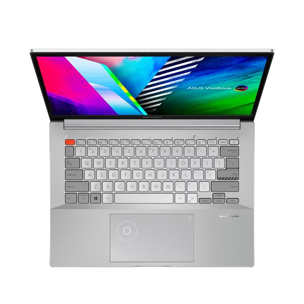 Ноутбук ASUS  Vivobook Pro 14 M7400QE-KM118 R5-5600H/16Gb/512Gb M.2 SSD/14,0 OLED WQXGA+ (2880 x 1800) 90Hz/GeForceRTX 3050Ti 4Gb/WiFi6/BT/Backlit KB/No OS/1.4Kg/METEOR WHITE/DIALPAD