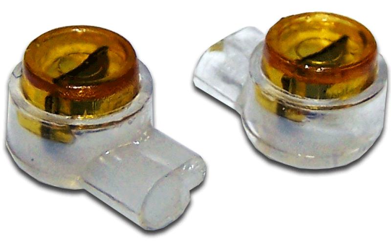  Соединитель проводов 0.4-0.7 мм, изолированный (скотчлок), прямое соединение, гель, 100 шт.