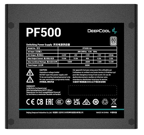 Блок питания Deepcool PF500 80+ (ATX 2.4 500W, PWM 120mm fan, 80 PLUS, Active PFC) RET