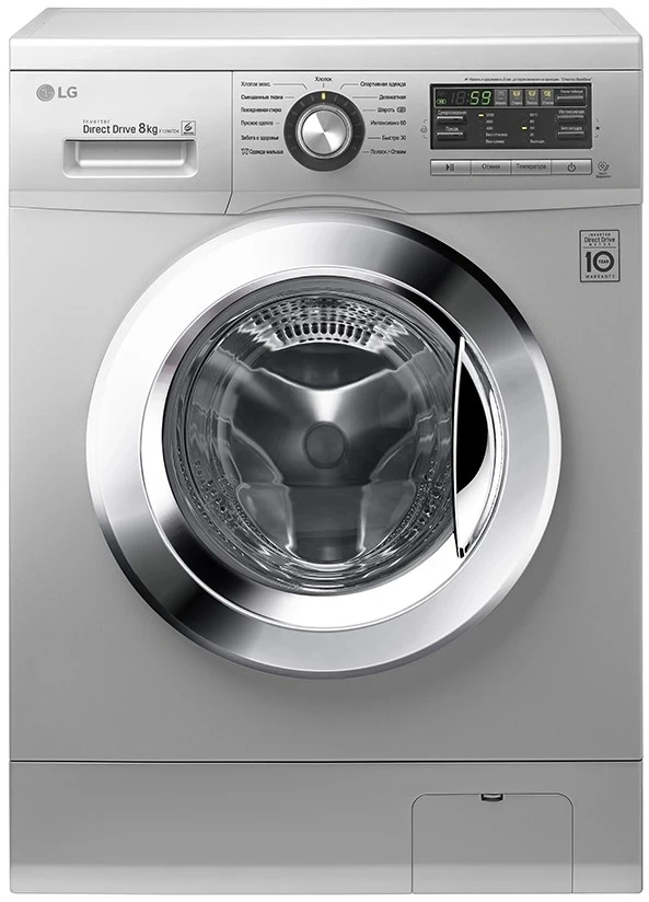 Стиральная машина LG Electronics/ Стиральная машина LG, отдельностоящая, ВхШхГ 850х600х550 мм, загрузка 8 кг, 1200 об/мин, LED дисплей, инверторный мотор с прямым приводом, отсрочка старта, энергоэффективность А, цвет се