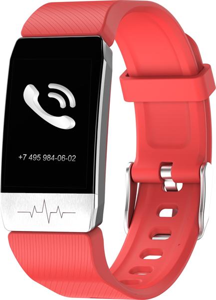 Фитнес-браслет IRBIS Feel Band 1,14 (135*240), step, calories, body temp, heart rate, ECG, PPG, clock, blood pressure, 90mAh Red Band