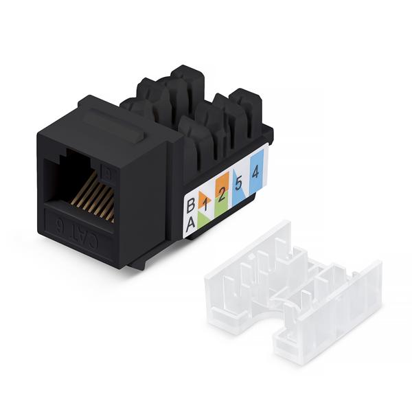  Cabeus KJ-RJ45-Cat.5e-90-SW-BK Вставка Keystone Jack RJ-45, категория 5e, заделка тип 110, черная, со стяжкой