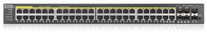  Гибридный L2 коммутатор PoE+ Zyxel NebulaFlex Pro GS2220-50HP, rack 19", 44xGE PoE+, 4xCombo (SFP/RJ-45 PoE+), 2xSFP, бюджет PoE 375 Вт, автономное/облачное управление
