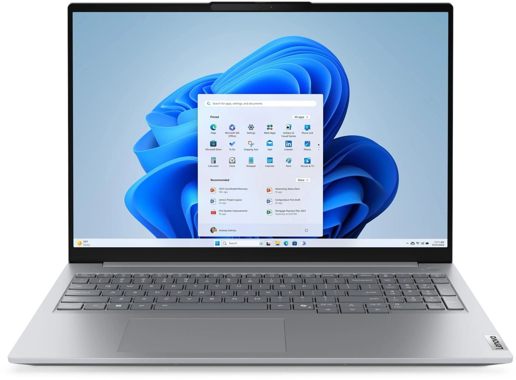 Ноутбук Lenovo Thinkbook 14 G8 IRL Core 7 240H 16Gb SSD512Gb Intel Graphics 14" IPS WUXGA (1920x1200) Windows 11 Pro grey WiFi BT Cam (21SG00KEUS)
