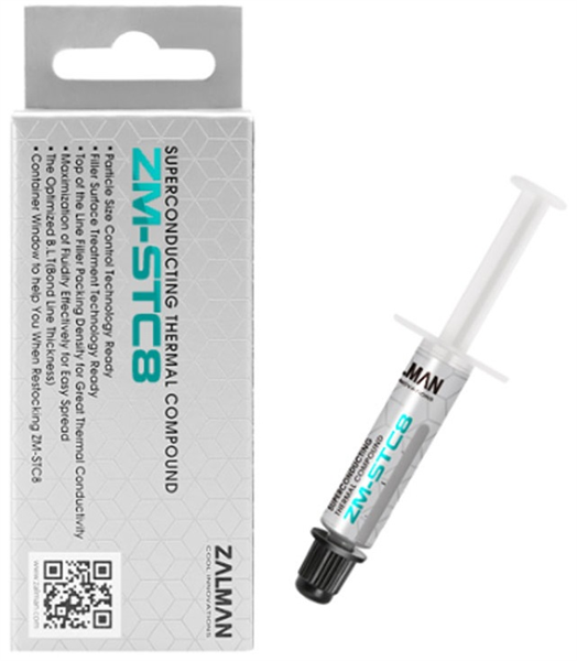 Термопаста Zalman ZM-STC8 superconducting thermal compound, thermal conductivity 8.3W/m-k, viscosity 350-480Pa.s Термопаста Zalman ZM-STC8 superconducting thermal compound, thermal conductivity 8.3W/m-k, viscosity 350-480Pa.s