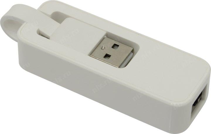 TP-Link UE200, Сетевой адаптер USB 2.0/Fast Ethernet, 1 коннектор USB 2.0, 1 порт Ethernet 100 Мбит/с, складной портативный форм-фактор