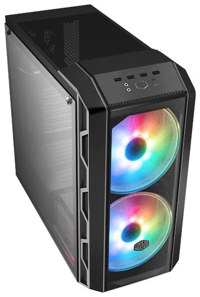 Корпус Cooler Master MasterCase H500 Mesh Iron Grey, USB3.0x2, USB2.0x2, 2x200 ARGBFan, 1x120Fan, ATX, w/o PSU
