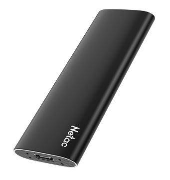 Ssd накопитель Netac Z SLIM Black 500GB USB 3.2 Gen 2 Type-C External SSD, R/W up to 550MB/480MB/s,with USB-C to USB-A cable and USB-A to USB-C adapter 3Y wty
