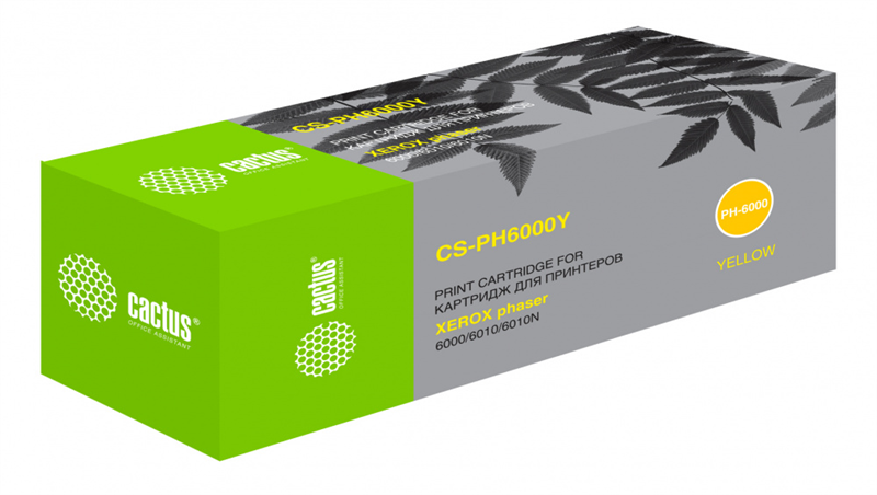 Картридж лазерный Cactus CS-PH6000Y 106R01633 желтый (1000стр.) для Xerox Phaser 6000/6010 Картридж лазерный Cactus CS-PH6000Y 106R01633 желтый (1000стр.) для Xerox Phaser 6000/6010