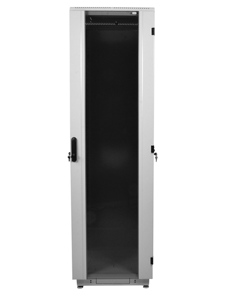  Шкаф телекоммуникационный напольный 33U (600x800) дверь стекло (3 места), [ ШТК-М-33.6.8-1ААА-9005] цвет черный