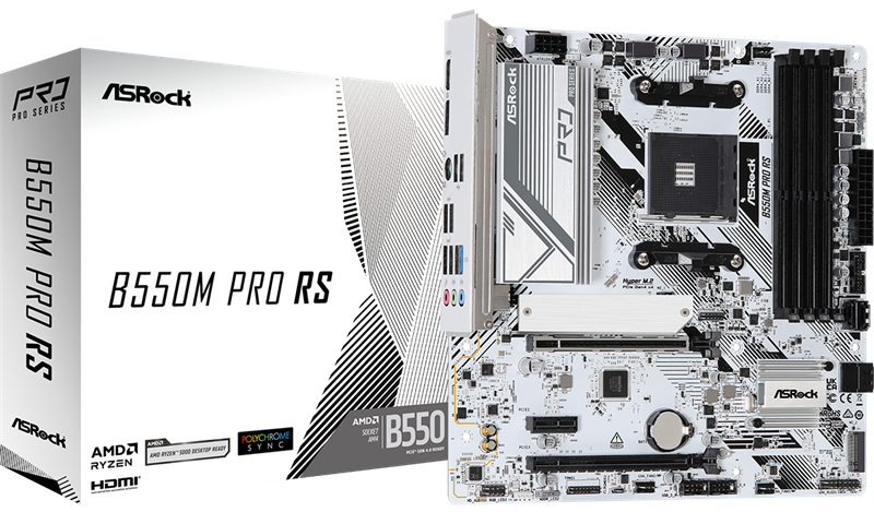 Материнская плата ASROCK B550M PRO RS, AM4, B550, 4*DDR4, 4*SATA, 2*M.2, 4*USB 3.2, 2*USB 2.0, Type-C, 6*PCIx16, 1*PCIx1, 1xM.2 (Key E), HDMI+DP, mATX Материнская плата ASROCK B550M PRO RS, AM4, B550, 4*DDR4, 4*SATA, 2*M.2, 4*USB 3.2, 2*USB 2.0, Type-C, 6*PCIx16, 1*PCIx1, 1xM.2 (Key E), HDMI+DP, mATX