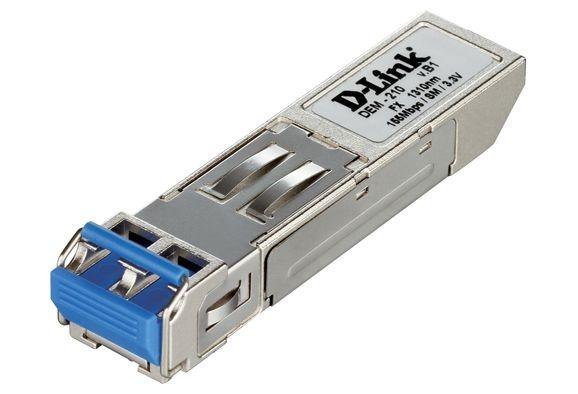 Модуль sfp DEM-210/B1A     D-Link DEM-210/B1A, Single-Mode SFP Transceiver, 1x100BASE-FX, up to 15km