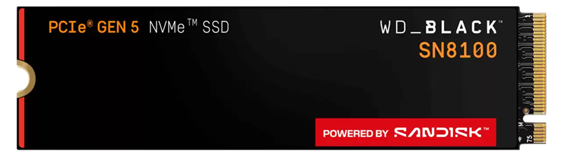 Твердотельный накопитель Western Digital Black SN8100 SSD M2.2280 PCIe 5.0 2Tb, 14900MBs/14000MBs, TBW 2400, WDS200T1X0M, 1 year Твердотельный накопитель Western Digital Black SN8100 SSD M2.2280 PCIe 5.0 2Tb, 14900MBs/14000MBs, TBW 2400, WDS200T1X0M, 1 year