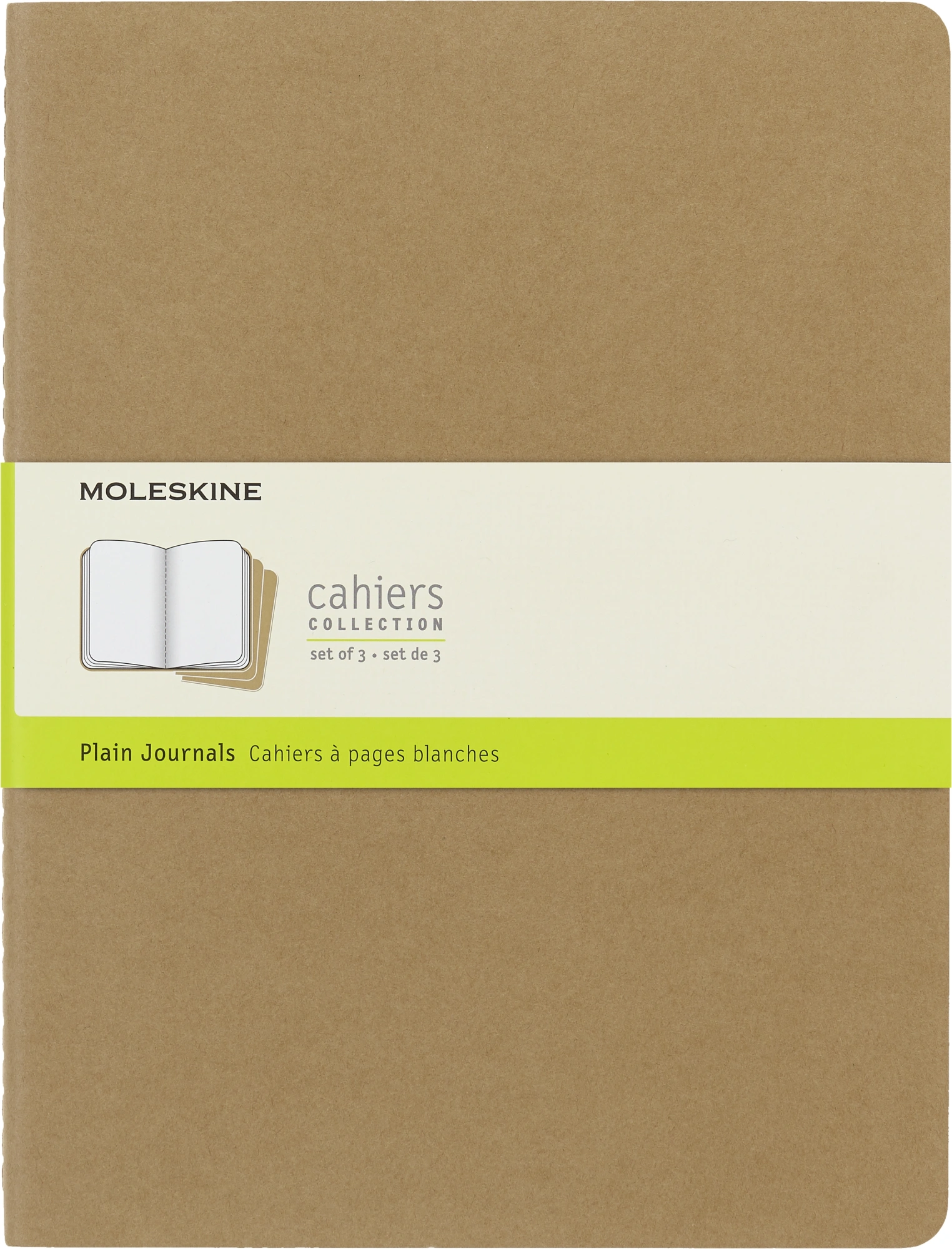 Блокнот Moleskine CAHIER JOURNAL QP423 XLarge 190х250мм обложка картон 120стр. нелинованный бежевый (3шт)