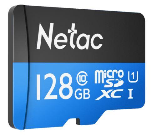 Носитель информации Netac P500 Standard 128GB MicroSDXC U1/C10 up to 90MB/s, retail pack card only