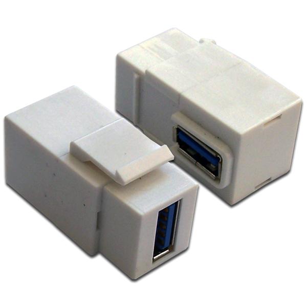  Модуль Keystone, USB 3.0, тип A, мама-мама, 90 градусов, белый