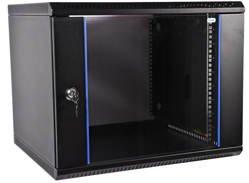  Шкаф телекоммуникационный настенный разборный ЭКОНОМ 12U (600  650) дверь стекло, цвет черный