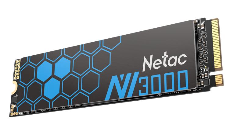 Ssd накопитель Netac SSD NV3000 1TB PCIe 3 x4 M.2 2280 NVMe 3D NAND, R/W up to 3100/2100MB/s, TBW 600TB, with heat sink, 5y wty