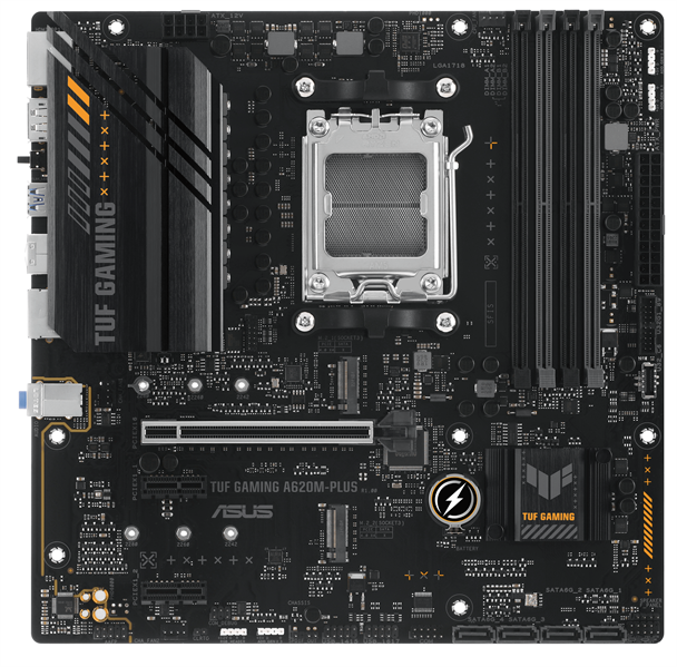 Материнская плата ASUS TUF GAMING A620M-PLUS, AM5, A620, 4*DDR5, 4*SATA, 2*M.2, 2*USB 3.2, 4*USB 2.0, 2*PCIx16, 2*PCIx1, 2*DP+HDMI, mATX; 90MB1EZ0-M0EAY0
