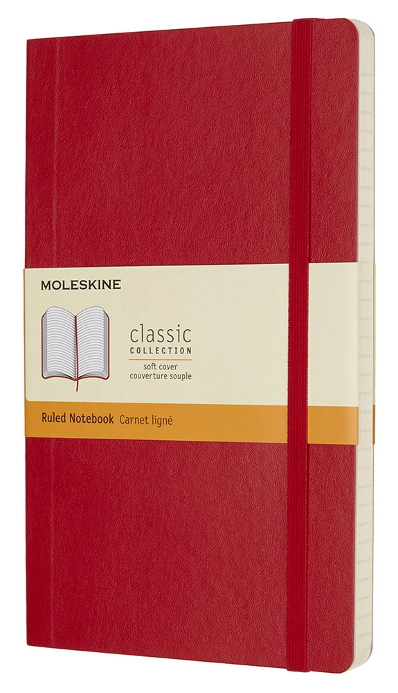 Блокнот Moleskine CLASSIC SOFT QP616F2 Large 130х210мм 192стр. линейка мягкая обложка красный