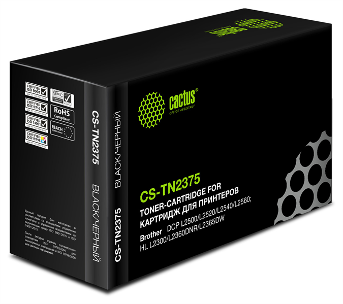 Картридж лазерный Cactus CS-TN2375 TN-2375 черный (2600стр.) для Brother DCP L2500/L2520/L2540/L2560 Картридж лазерный Cactus CS-TN2375 TN-2375 черный (2600стр.) для Brother DCP L2500/L2520/L2540/L2560
