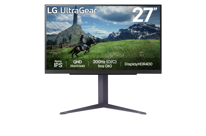 Монитор 27 LG 27GS85Q-B, IPS, 2560x1440, 1ms, 400cd, 180Hz, HDMIx2+ DP+ USB Hub, HAS Pivot Swivel, black, Ex Монитор 27 LG 27GS85Q-B, IPS, 2560x1440, 1ms, 400cd, 180Hz, HDMIx2+ DP+ USB Hub, HAS Pivot Swivel, black, Ex