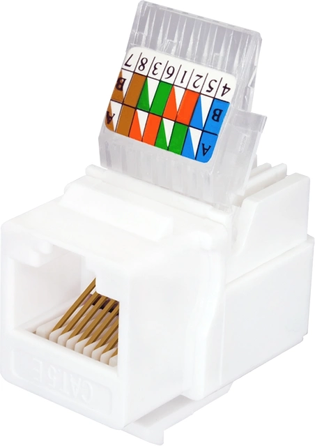 Модуль Suprlan 10-0312-1 информ. Keystone RJ45 1 кат.5E UTP бел.