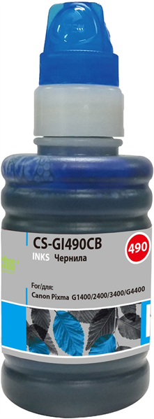 Чернила Cactus CS-GI490CB GI-490 голубой 100мл для Canon Pixma G1400/G2400/G3400 Чернила Cactus CS-GI490CB GI-490 голубой 100мл для Canon Pixma G1400/G2400/G3400