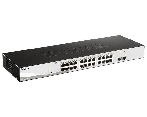Коммутатор D-Link DGS-1210-26/FL1A, L2 Managed Switch with 24 10/100/1000Base-T ports and 2 1000Base-X SFP ports.8K Mac address, 802.3x Flow Control, 256 of 802.1Q VLAN, VID range 1-4094, 802.1p Priority Queues