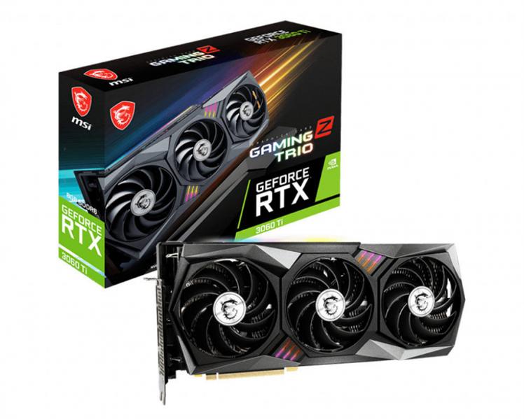 Видеокарта MSI GeForce RTX 3060 Ti GAMING X TRIO 8GD6X PCI-E/GeForce RTX 3060 Ti GAMING X TRIO 8GD6X/DP*3/HDMI/ATX/TRI FROZR 2/OC/8G G6X