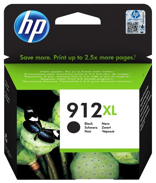  Cartridge HP 912XL для OfficeJet 8013/8023/8025, черный (825 стр)