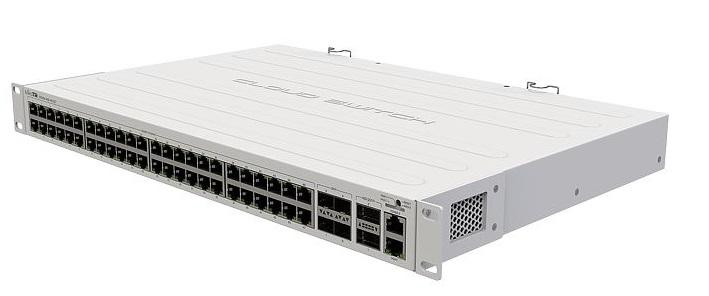 Коммутатор MikroTik Cloud Router Switch 354-48G-4S+2Q+RM with 48 x Gigabit RJ45 LAN, 4 x 10G SFP+ cages, 2 x 40G QSFP+ cages, RouterOS L5, 1U rackmount enclosure, Dual redundant PSU