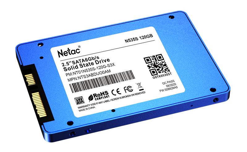 Ssd накопитель Netac SSD N535S 120GB 2.5 SATAIII 3D NAND, 7mm, R/W up to 510/440MB/s, TBW 70TB, 5y wty