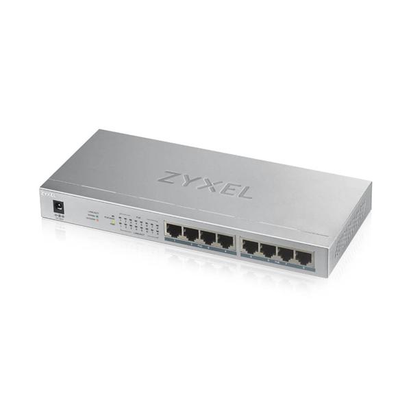  Коммутатор PoE+ Zyxel GS1008HP, 8xGE PoE+, настольный, металлический, бесшумный, бюджет PoE 60 Вт