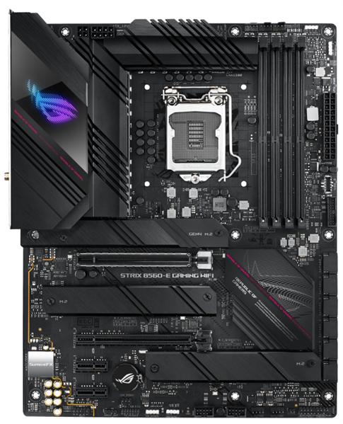 Материнская плата ASUS ROG STRIX B560-E GAMING WIFI,  LGA1200, B560, 4*DDR4, HDMI+DP, CrossFireX, 6 x SATA 6Gb/s, Audio, Gb LAN, USB 3.2*5, USB 2.0*5, ATX ; 90MB1880-M0EAY0