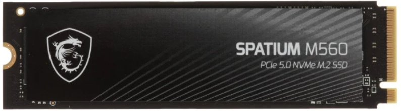 Твердотельный накопитель MSI SSD SPATIUM M560 1TB M.2 2280 PCle 5.0 NVMe R10200/W8400MB/s 3D NAND TLC MTBF 1.5M 1300000/1400000 IOPS 600TBW