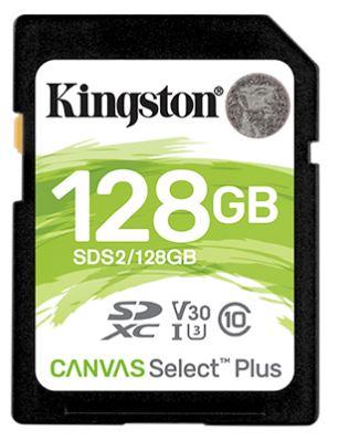 Носитель информации Kingston Secure Digital Flash Card 128GB SDXC Canvas Select Plus 100R C10 UHS-I U3 V30