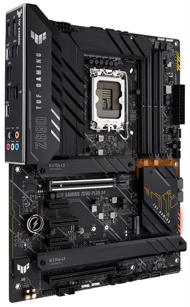 Материнская плата ASUS TUF GAMING Z690-PLUS D4, LGA1700, Z690, 4*DDR4, DP+HDMI, CrossFireX, SATA3 + RAID, Audio, Gb LAN, USB 3.2, COM*1 header (w/o cable), ATX ; 90MB16B0-M0EAY0