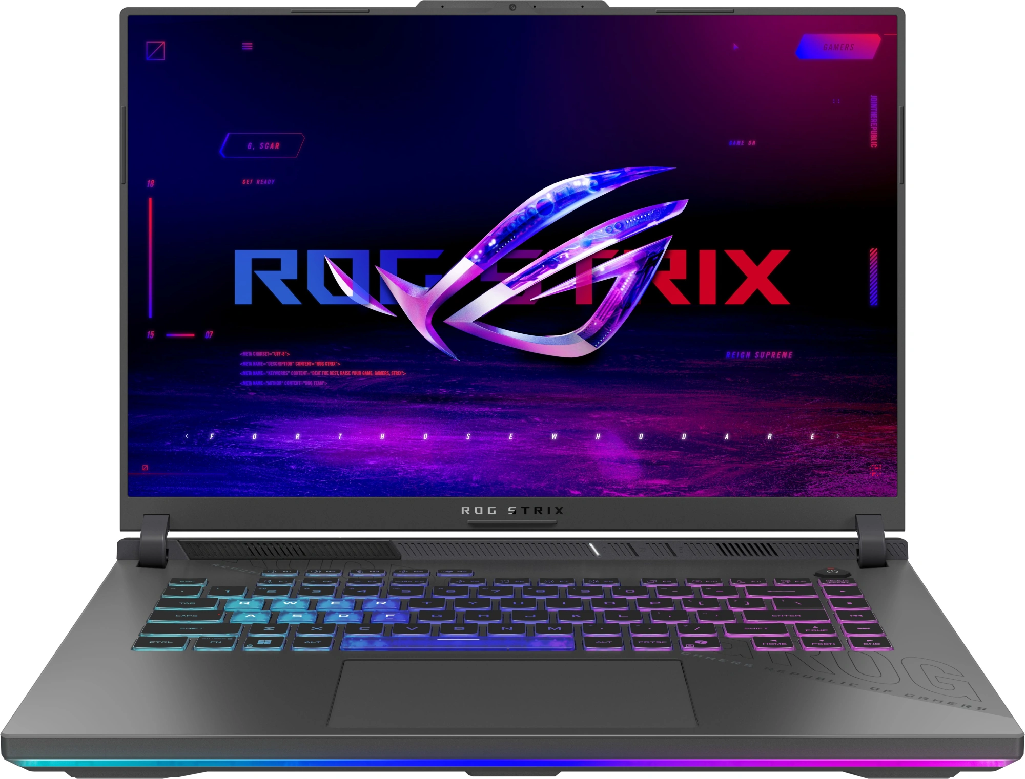 Ноутбук ASUS ROG Strix G16 G614PR-RV089 AMD Ryzen 9 8940HX/32Gb (2*16 D5)/SSD1Tb/RTX5070 Ti 12Gb (140W)/16"/IPS/WUXGA/1920x1200/165Hz/NoOS/RJ-45/Grey/2.5kg