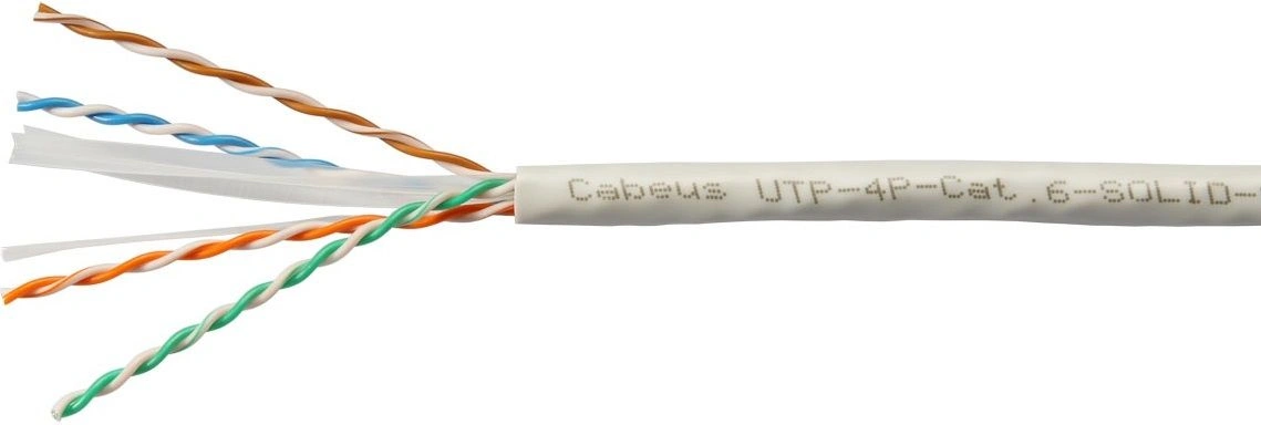 Кабель информационный Cabeus UTP-4P-CAT.6-SOLID-LSLTX-GY кат.6 U/UTP 4 пары PVC внутренний 305м серый