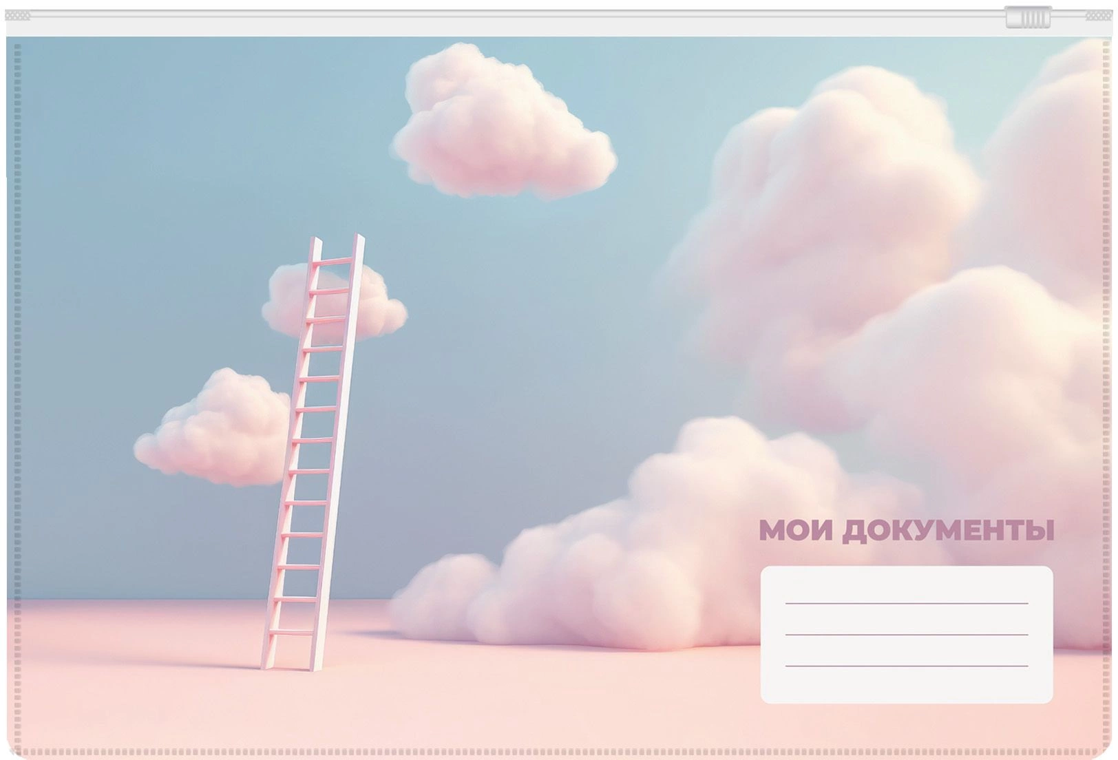 Папка на молнии Silwerhof Cloud A5+ ПВХ 0.25мм